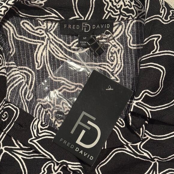 NWT Top Floral Dark Academia Cottage Romantic Goth Oversize Button Black Medium - Picture 3 of 7